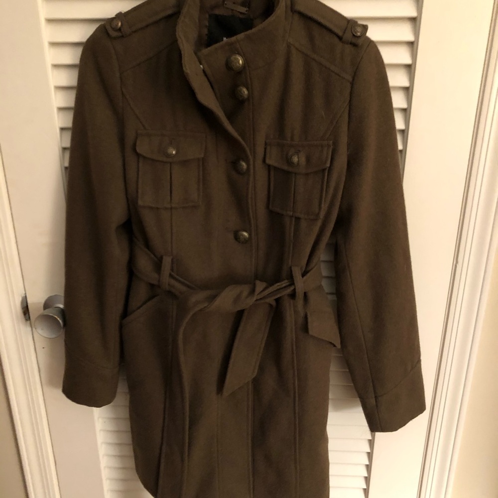 Med - dark olive - wool peacoat